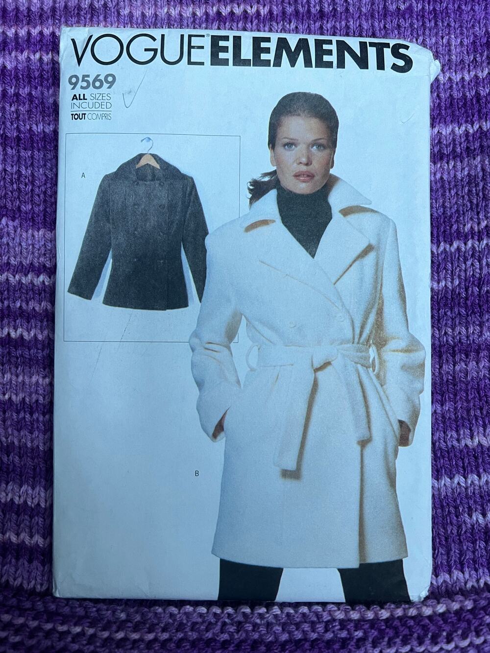 Vogue Pattern 9569 Coat Long Short Size 6-22